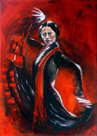 A tánc hevében 70x50 olaj vászon Ár: 120.000 Ft